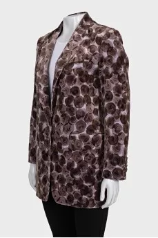 Velvet jacket with a round print
