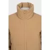 Beige jacket with a high collar