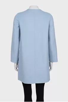 Reversible wool coat with buttons
