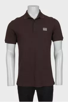 Men's straight-cut polo shirt with logo