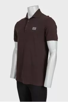 Men's straight-cut polo shirt with logo
