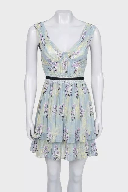 Floral print corset dress