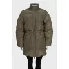 Fitted down jacket with patch pockets
