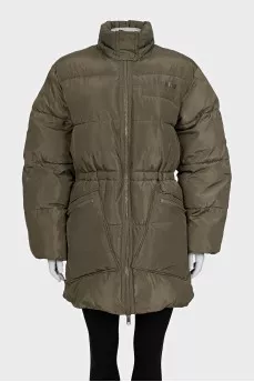 Fitted down jacket with patch pockets