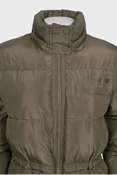 Fitted down jacket with patch pockets