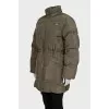 Fitted down jacket with patch pockets
