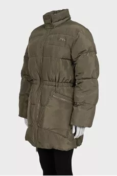 Fitted down jacket with patch pockets