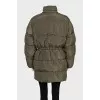 Fitted down jacket with patch pockets