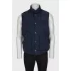 Men's blue button-down vest