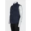 Men's blue button-down vest