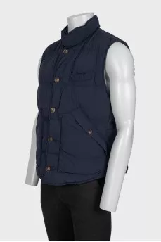 Men's blue button-down vest