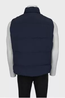 Men's blue button-down vest