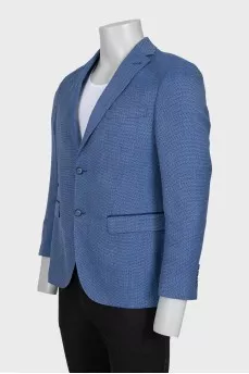 Men's light blue jacket with a small print