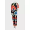 Silk suit in a signature print