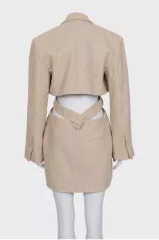 Fitted dress with decorative cutouts