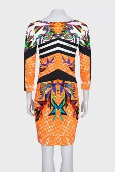 Long sleeve printed bodycon dress