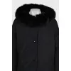 Long down jacket with fur on the hood
