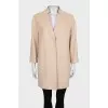 Beige V-neck coat