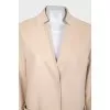 Beige V-neck coat