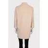 Beige V-neck coat