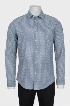 Men's green printed shirt