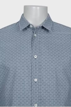 Men's green printed shirt