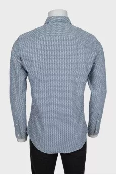 Men's green printed shirt