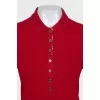 Red slim-fit button-down cardigan