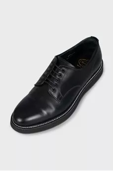 Black leather lace-up brogues