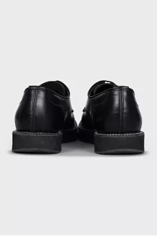 Black leather lace-up brogues