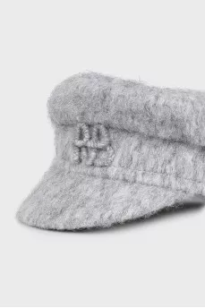 Gray cap with brand logo