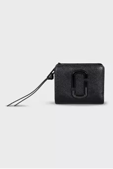 Patent leather wallet with brand logo