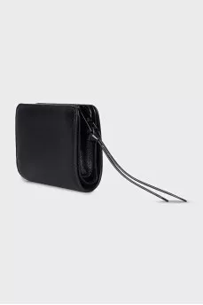 Patent leather wallet with brand logo