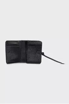 Patent leather wallet with brand logo