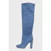 Light blue suede boots