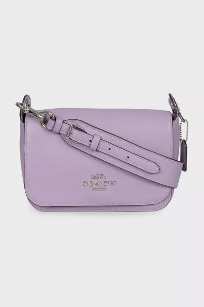Leather bag with a wide strap