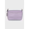 Leather bag with a wide strap