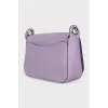 Leather bag with a wide strap