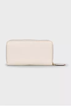 Beige studded wallet