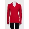 Cashmere pullover of red color