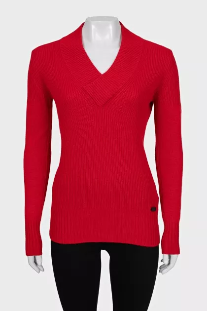 Cashmere pullover of red color