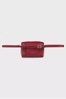 Two-tone leather bag with zipper
