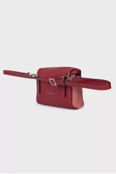 Two-tone leather bag with zipper