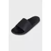 Men's black flip-flops with a 3D logo