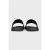 Men's black flip-flops with a 3D logo