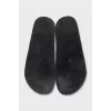 Men's black flip-flops with a 3D logo
