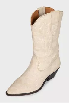 Leather Cossack boots decorated with embroidery