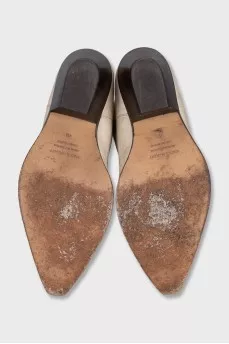 Leather Cossack boots decorated with embroidery