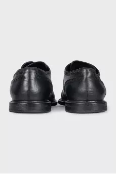 Men's black leather brogues