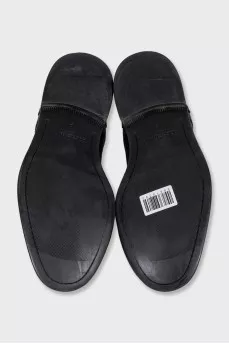 Men's black leather brogues